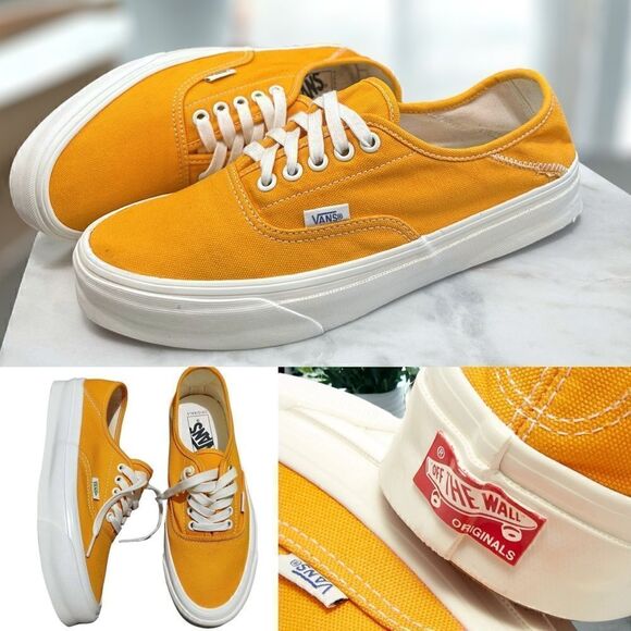 RARE VANS VAULT OG STYLE 43 LX Sneakers Cadmium Yellow Size 9 Men 10.5 Women - Picture 1 of 15